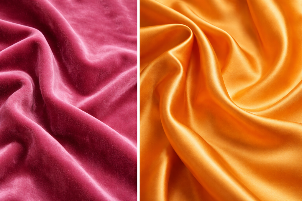Velvet and Silk Fabric
