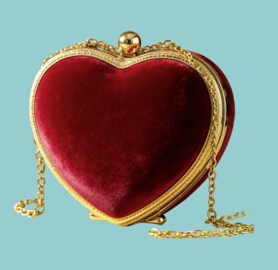 classic red party wear clutch